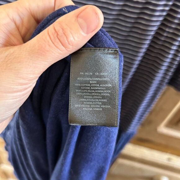 Holding Horses Small Blue White Striped Dress Short‎ Sleeve - Picture 9 of 9